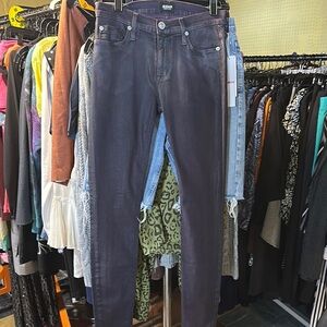 Hudson Dark Purple Denim Jeans midrise Nico super skinny 25